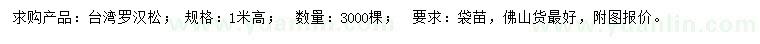 求購高1米臺灣羅漢松