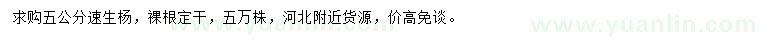 求購(gòu)5公分速生楊