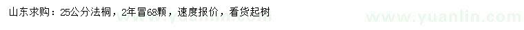 求購25公分法桐
