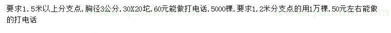 求購胸徑3公分紫葉稠李