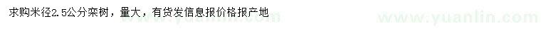 求購(gòu)米徑2.5公分欒樹(shù)