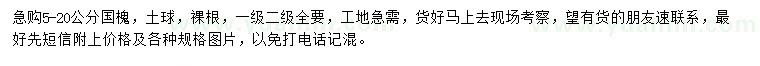 求購(gòu)5-20公分國(guó)槐