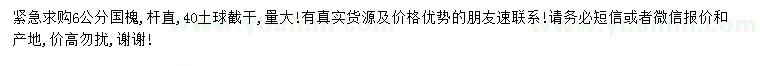 求購6公分國槐
