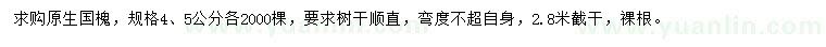 求購(gòu)4、5公分國(guó)槐