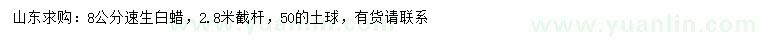 求購(gòu)8公分速生白蠟