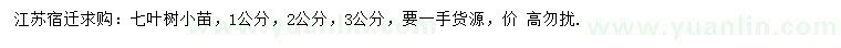 求購(gòu)1、2、3公分七葉樹(shù)小苗
