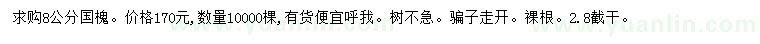 求購8公分國槐