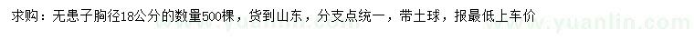 求購胸徑18公分無患子