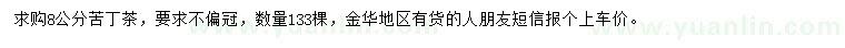 求購(gòu)8公分苦丁茶