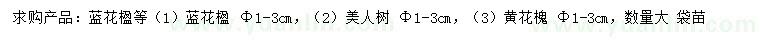 求購(gòu)藍(lán)花楹、美人樹、黃花槐
