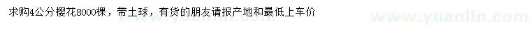 求購4公分櫻花