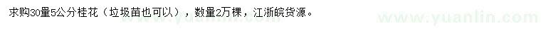 求購(gòu)30量5公分桂花