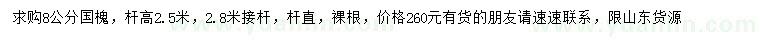 求購8公分國槐