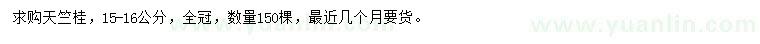 求購15-16公分天竺桂