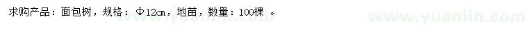 求購12公分面包樹(shù)