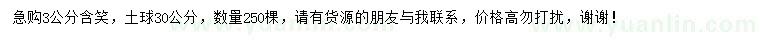 求購3公分含笑