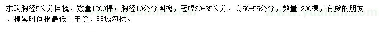 求購胸徑5、10公分國槐