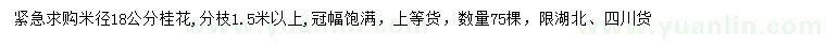 求購米徑18公分桂花