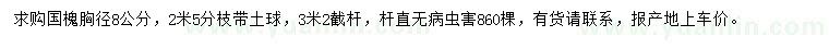 求購胸徑8公分國槐