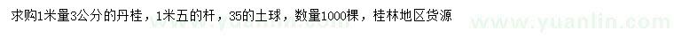求購(gòu)1米量3公分丹桂