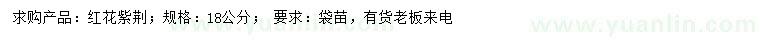 求購18公分紅花紫荊