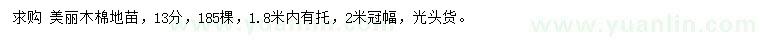 求購13公分美麗木棉