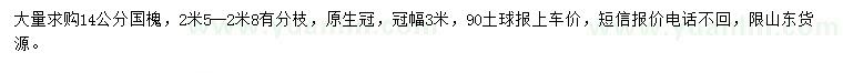 求購(gòu)14公分國(guó)槐