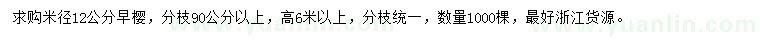 求購米徑12公分早櫻