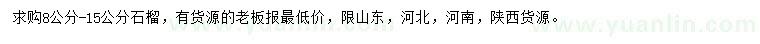 求購(gòu)8-15公分石榴