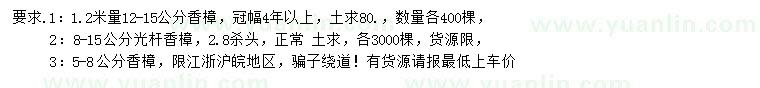 求購5-8、12-15、8-15分香樟