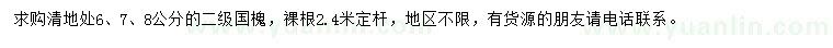 求購6、7、8公分國槐