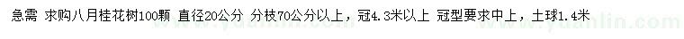 求購直徑20公分八月桂