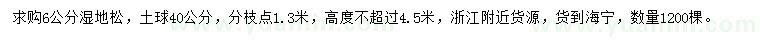 求購6公分濕地松