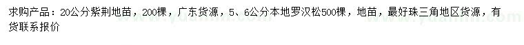 求購(gòu)20公分紫荊、5、6公分本地羅漢松