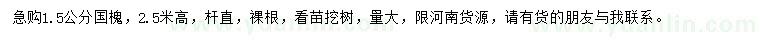 求購1.5公分國槐
