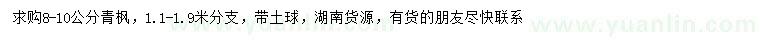 求購8-10公分青楓