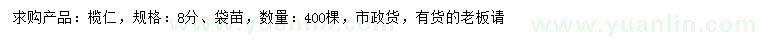 求購8公分欖仁