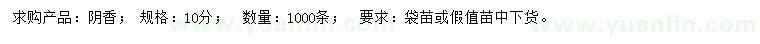 求購10公分陰香