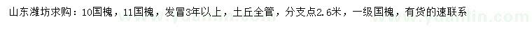 求購10、11公分國槐