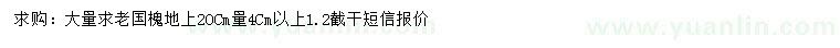 求購20公分量4公分以上老國槐