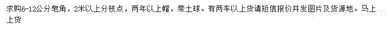 求購6-12公分皂角