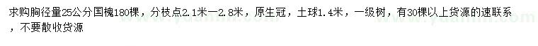 求購胸徑量25公分國槐