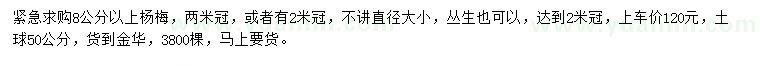 求購8公分以上楊梅