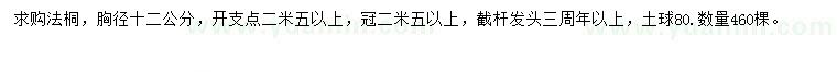 求購(gòu)胸徑12公分法桐