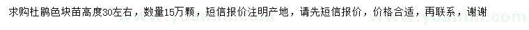 求購高30公分杜鵑色塊苗