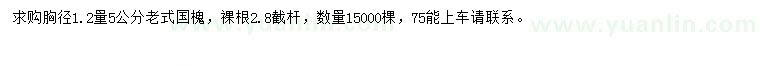 求購1.2量5公分老式國槐