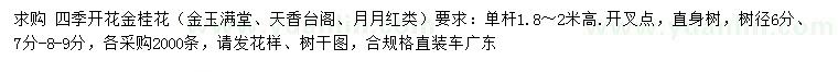 求購6、7、8、9公分金桂