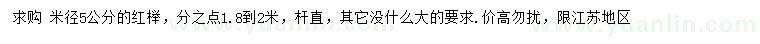 求購米徑5公分紅櫸