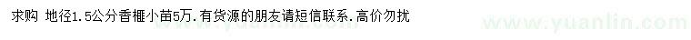 求購地徑1.5公分香榧苗
