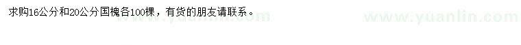 求購16、20公分國槐